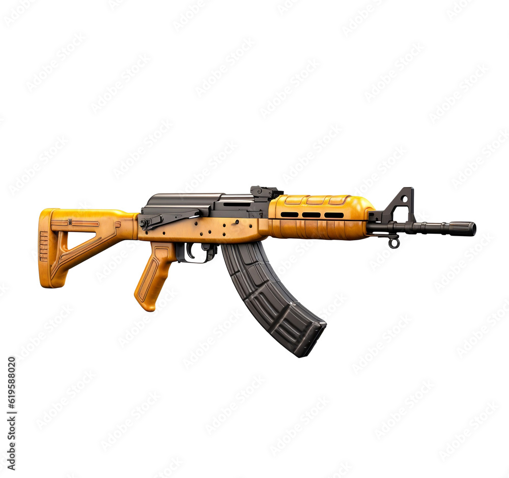 Ak 47 rifle on png background. Ai generated