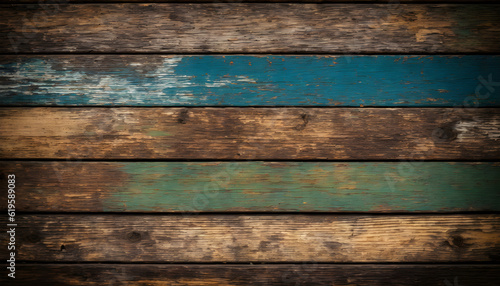 Multicolored background from boards. Colorful wooden texture. rainbow wood texture. wood plank background. Wooden colorful banner. Generative AI