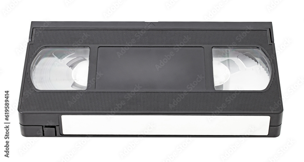 Videotape film for video recorder, isolated on transparent background .