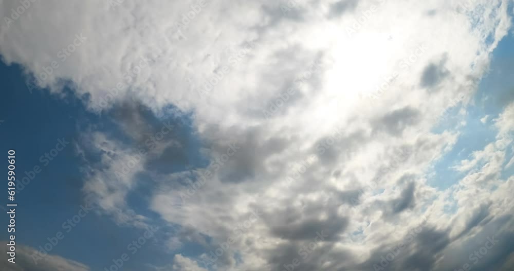 Sun in the sky is slowly covered with light grey cloudscape. Dramatic clouds overcastting the horizon. Low angle view. Timelapse. Sun in the sky is slowly covered with light grey cloudscape. Dramatic clouds overcastting the horizon. Low angle view. Timelapse.