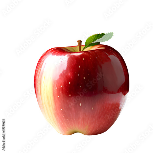 red apple with leaf