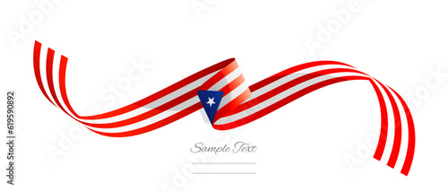 Fotografie Puerto Rican flag ribbon vector illustration