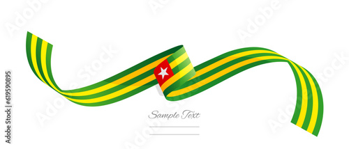 Togolese flag ribbon vector illustration. Togo flag ribbon on abstract isolated on white color background