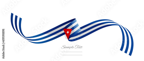 Cuban flag ribbon vector illustration. Cuba flag ribbon on abstract isolated on white color background