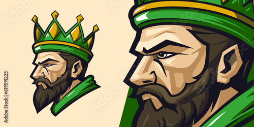 Unleash Your Power  King of Weed Crown Logo Mascot - Illustration Vector Graphic for Gaming and Sport Teams