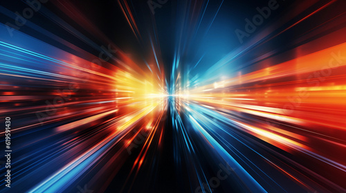 Abstract background with speedy motion blur creating flashy pattern of straight lines © Milan