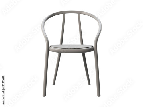 Midcentury steam-bent wooden chair with with felt seat. 3d render
