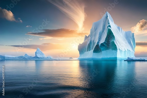 Fototapeta iceberg in the sea generated ai