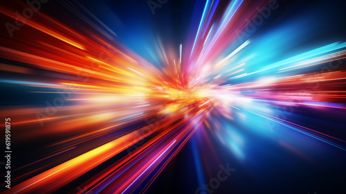 Abstract background with speedy motion blur creating flashy pattern of straight lines