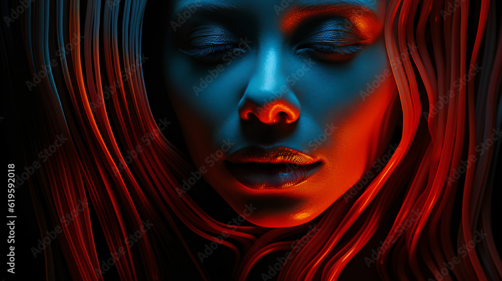 Colorful Visage: Anaglyphic Portraits in Powerful Emotive Style