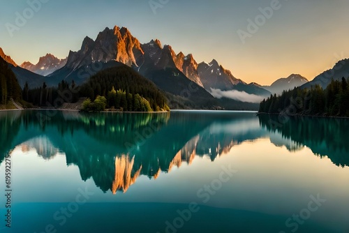 lake in mountains generated ai © AD Collections