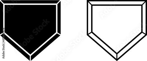 Baseball Home Plate Vector Icon. Vector Template Design. Silhouette. Playing. Home base. Sport. Diamond Baseball