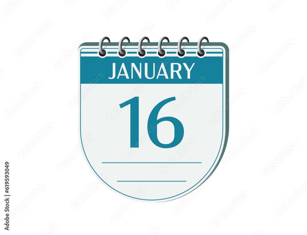 16 january round retro events calendar page vector. Old style calendar, date appointment, schedule, business planner, event reminder illustration. Abstract three dimensional vintage style calendar. 16 january round retro events calendar page vector. Old style calendar, date appointment, schedule, business planner, event reminder illustration. Abstract three dimensional vintage style calendar.
