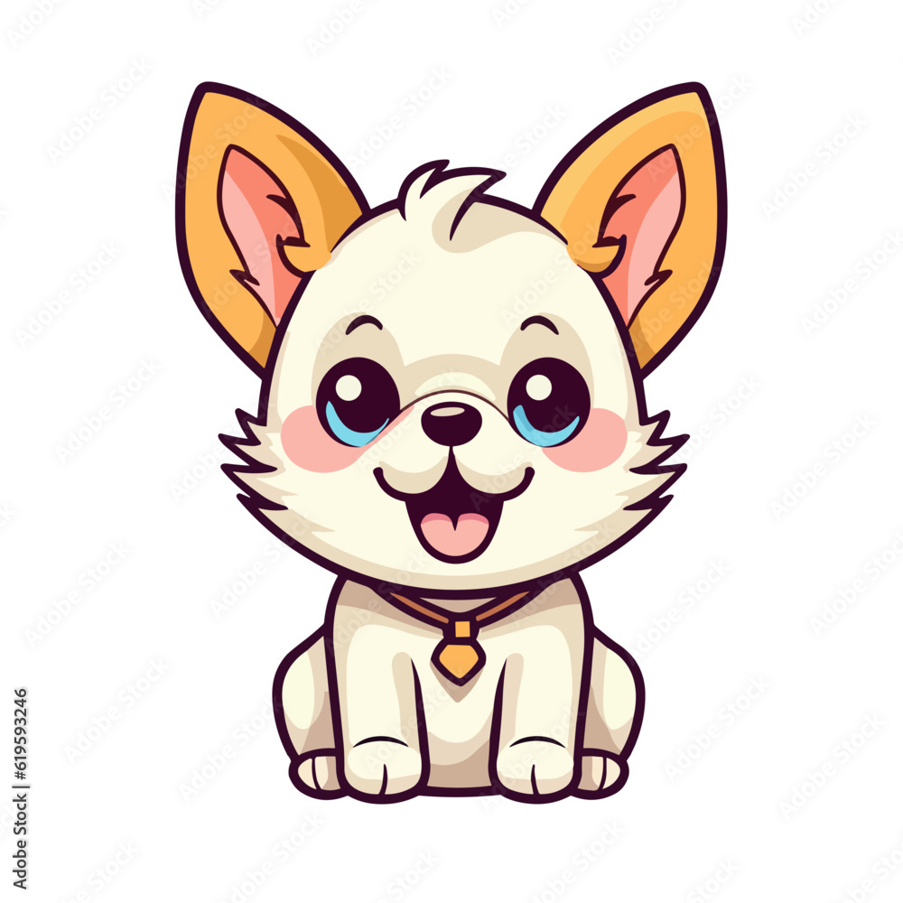 Adorable Fluffy Puppy: Cute Cartoon Dog Illustration for Children's Merchandise and More Adorable Fluffy Puppy: Cute Cartoon Dog Illustration for Children's Merchandise and More