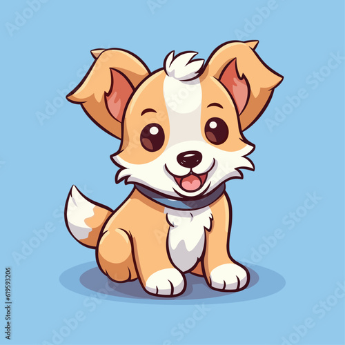 Adorable Fluffy Puppy  Cute Cartoon Dog Illustration for Children s Merchandise and More