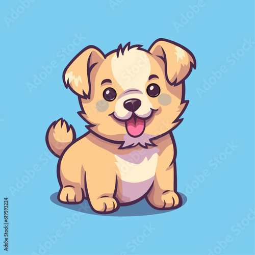 Adorable Fluffy Puppy  Cute Cartoon Dog Illustration for Children s Merchandise and More