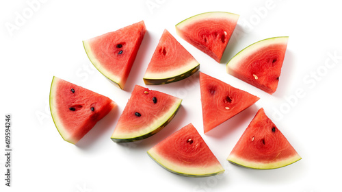 slice of watermelon on white