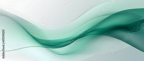 abstract wave green background with waves - generative ai