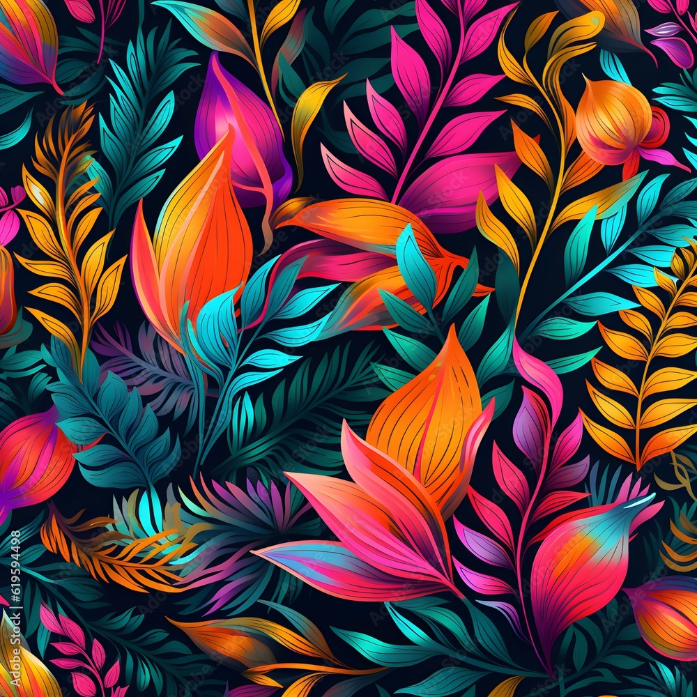 Eine lebhafte Illustration präsentiert eine Vielzahl von farbenfrohen Pflanzen. Mit leuchtenden Farben feiert dieses Kunstwerk die lebendige Palette der Natur. - generative ai Eine lebhafte Illustration präsentiert eine Vielzahl von farbenfrohen Pflanzen. Mit leuchtenden Farben feiert dieses Kunstwerk die lebendige Palette der Natur. - generative ai