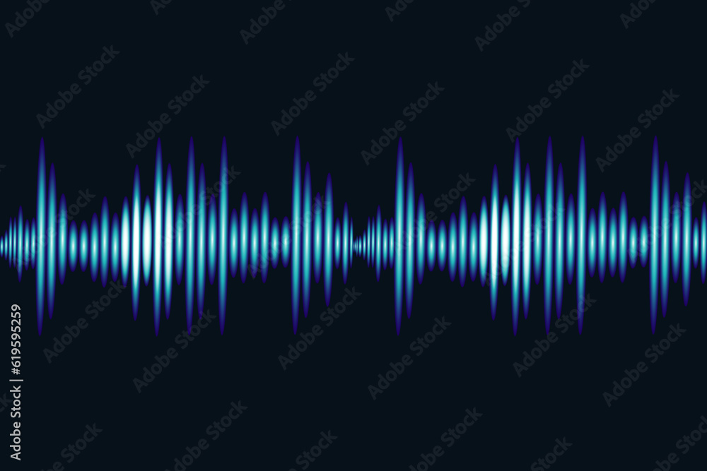 Pattern Sound Wave of Equalizer. Abstract Digital Track for Music Voice Player. Graphic Audio Song for Poster, Header, Cover, Social Media, Fashion Ads. Modern Vector Illustration. 
