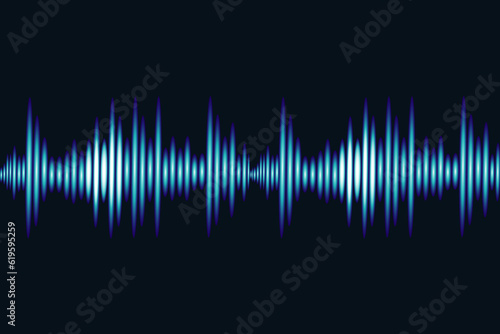 Pattern Sound Wave of Equalizer. Abstract Digital Track for Music Voice Player. Graphic Audio Song for Poster, Header, Cover, Social Media, Fashion Ads. Modern Vector Illustration. 