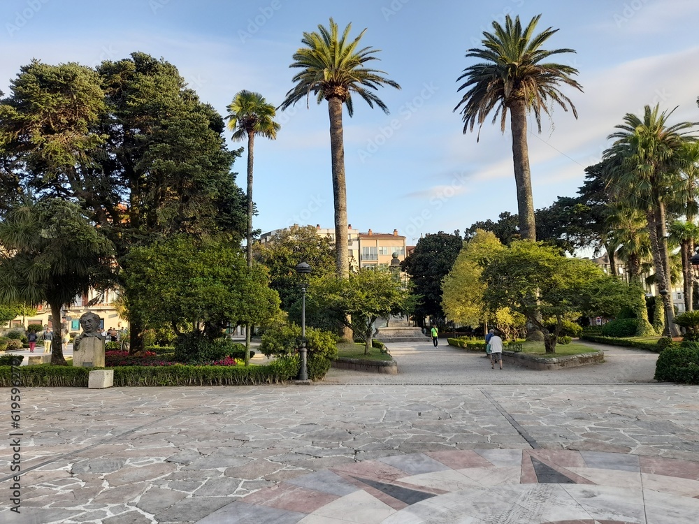 Obraz premium Alameda y jardines de Noia, Galicia