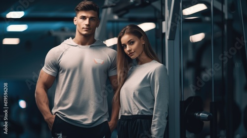 young sporty couple in a gym