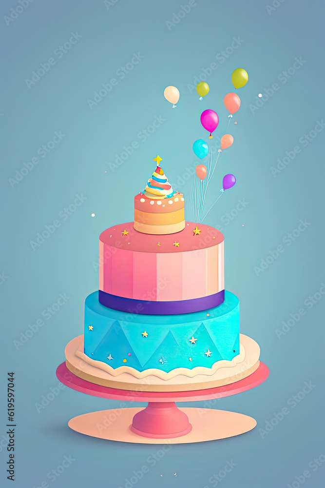 Image of a colorful birthday congratulation Image of a colorful birthday congratulation