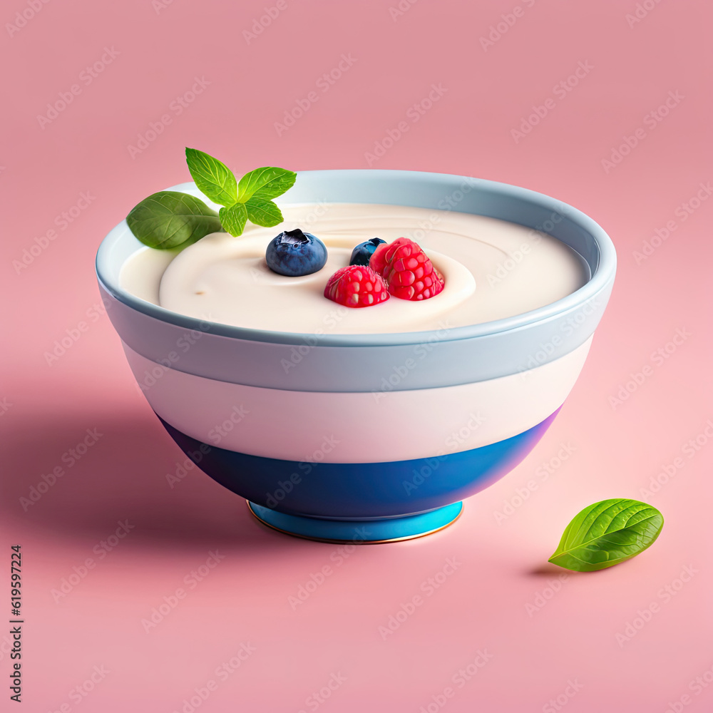 Top view of a bowl of yogurt