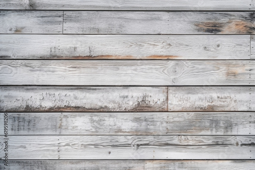 Close-up of vintage grey timber plank wall with textured white wood. Generative AI