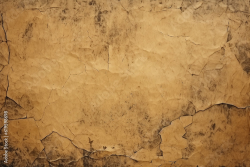 Distressed paper texture with rustic  darkened edges. Generative AI