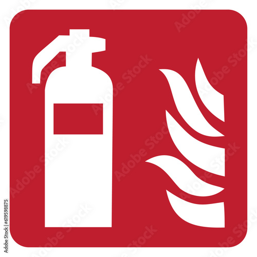 Identifying sign for fire extinguisher or other firefighting equipment