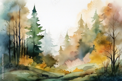autumn forest landscape,ai generated