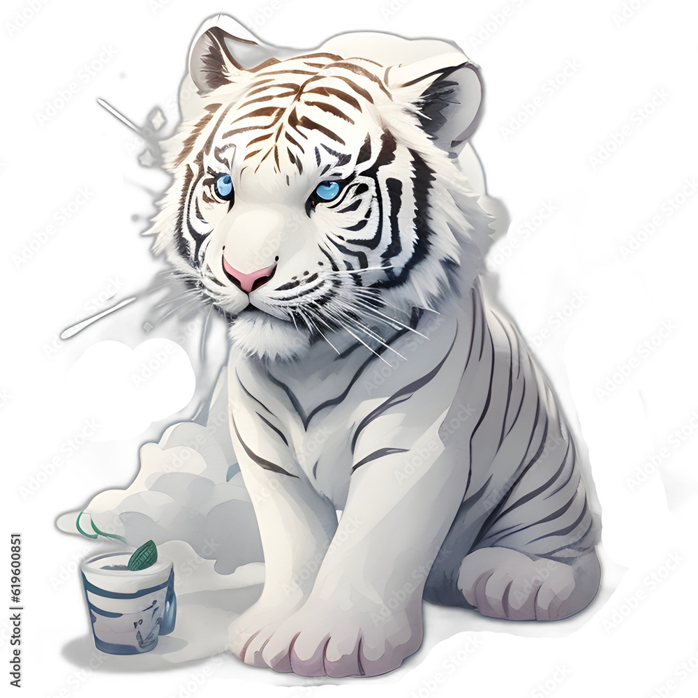 Fototapeta premium cute white tiger