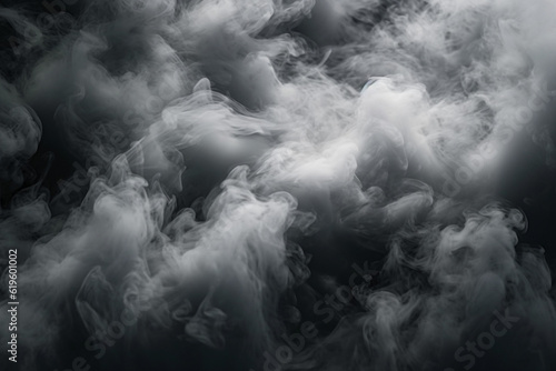 Isolated mist shrouds the black background with intrigue. Generative AI