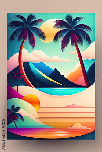 Artistic summer poster design
