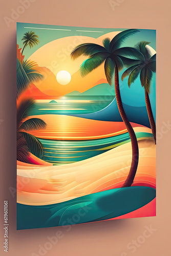 Artistic summer poster design