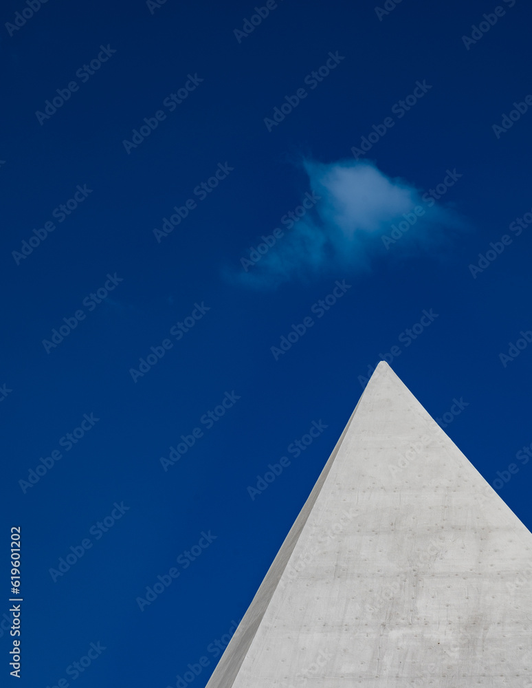 Abstract View of White Concrete Modern Building and Sky Abstract View of White Concrete Modern Building and Sky