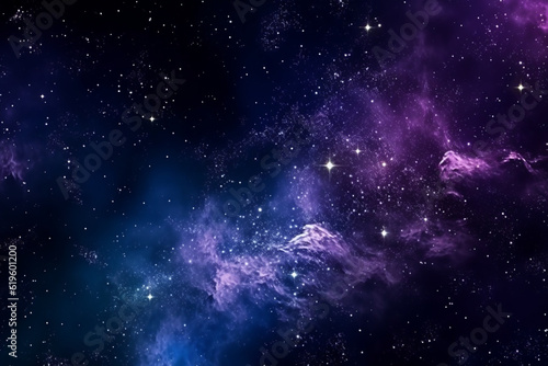 Mesmerizing abstraction of a night sky featuring stars  nebulae  and galaxies. Generative AI