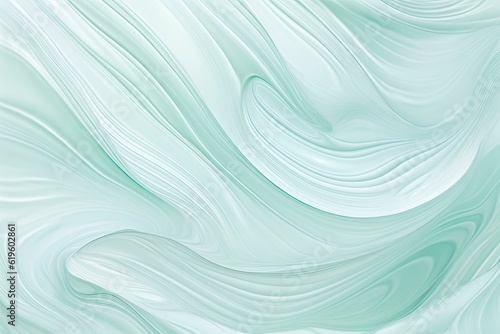 a gentle flow of mint green and seafoam blue abstract shape for backgrounds, generative ai