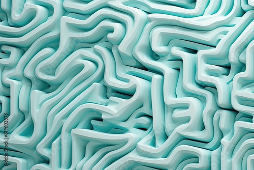a dynamic interlacing of mint green and seafoam blue abstract shape for backgrounds, generative ai