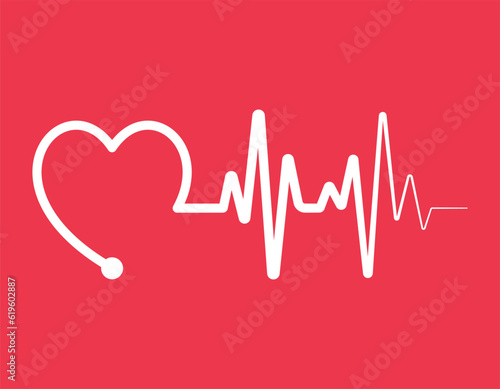 Heartbeat Line Illustration EPS Vector