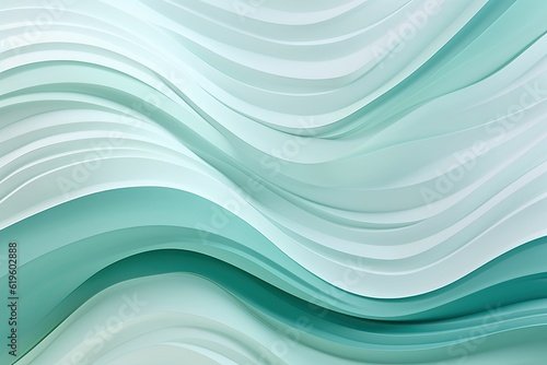 a soothing weave of mint green and seafoam blue abstract shape for backgrounds, generative ai