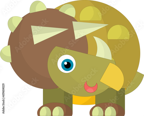 cartoon happy and funny colorful prehistoric dinosaur dino isolated illustration for kids photo