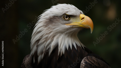 Close up on an eagle bird in nature