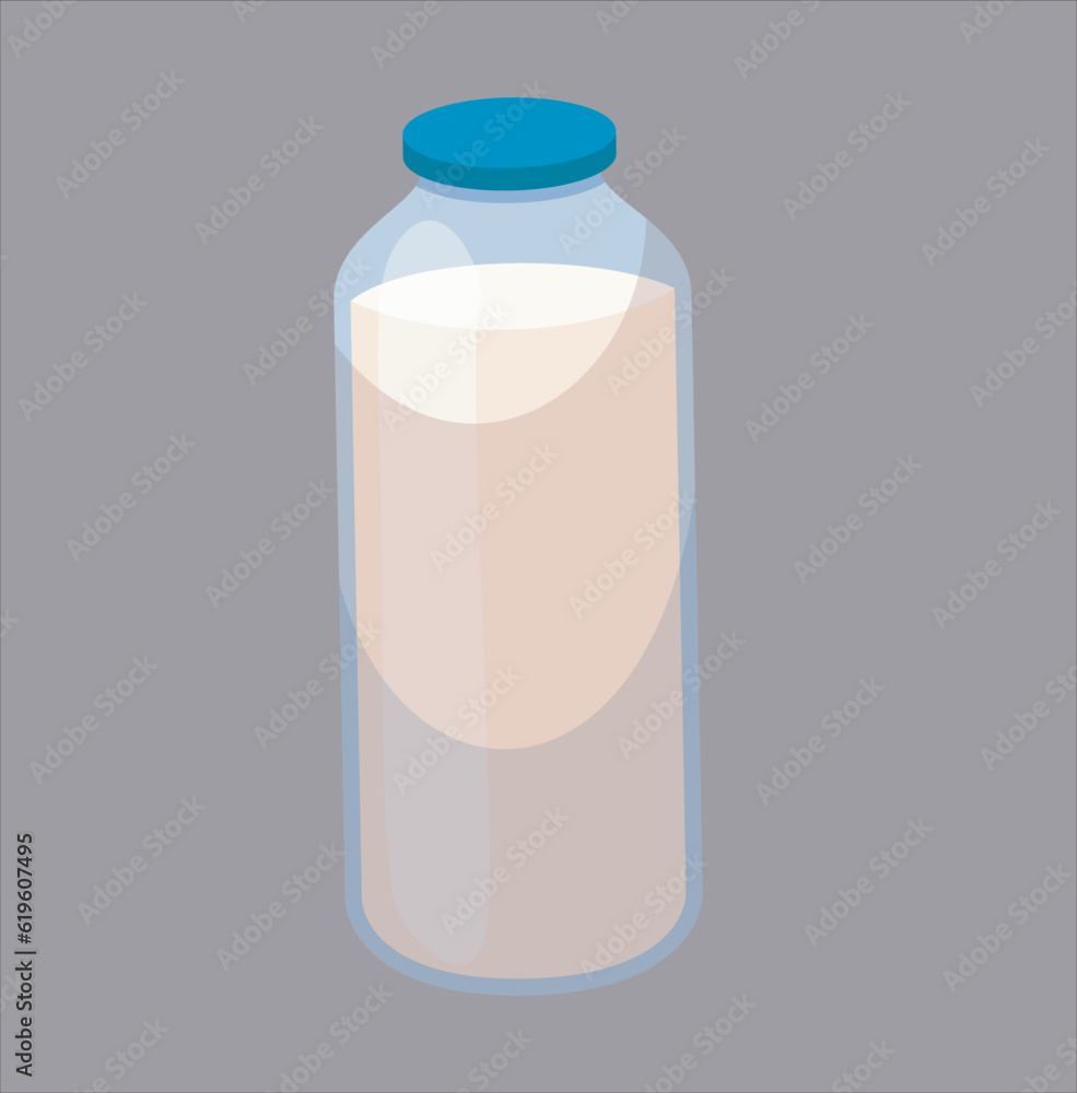 Milk bottle 3d cartoon vector illustration Milk bottle 3d cartoon vector illustration