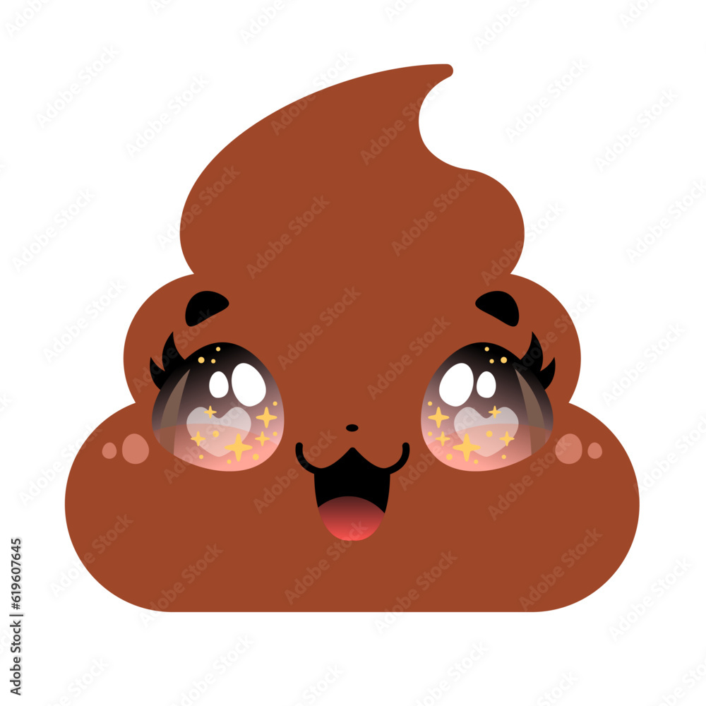 Happy poop design. Pin, patch, stamp, icon, sticker. Emoji. Vector illustration. Hand drawn design Happy poop design. Pin, patch, stamp, icon, sticker. Emoji. Vector illustration. Hand drawn design