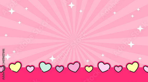 Abstract pink background with hearts vector illustration. Abstract pink background. Decoration banner themed Lol surprise doll girlish style. Invitation card template