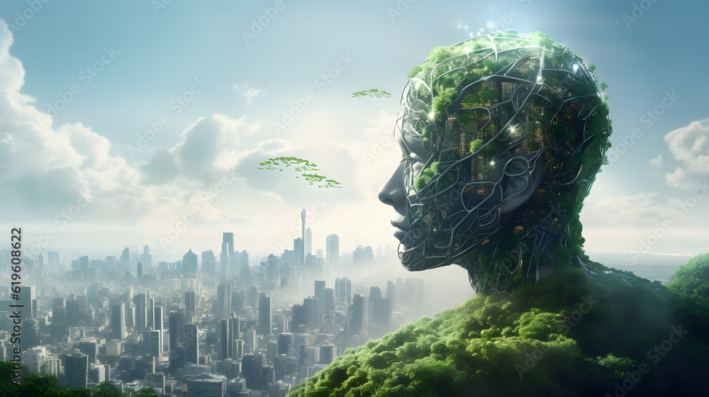 Sustainable environment concept. The image depicts human thinking towards preserving nature, reducing carbon footprint and building sustainable urban community for green future.
Sustainable environment concept. The image depicts human thinking towards preserving nature, reducing carbon footprint and building sustainable urban community for green future.