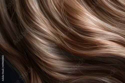 Beautiful healthy shiny hair texture with highlighted streaks  Generative ai